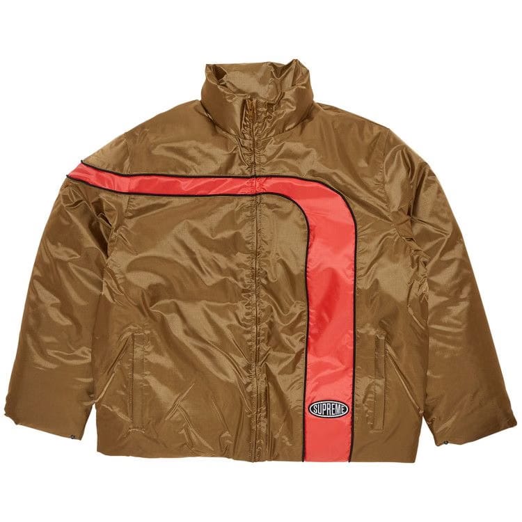Supreme Stripe Puffer Jacket Mustard