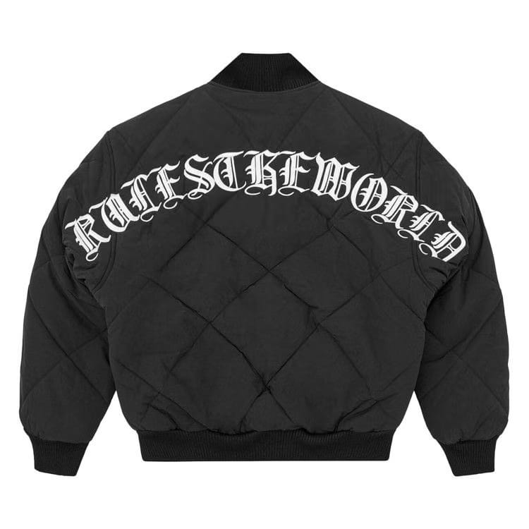 Corteiz CRTZ Olde English Quilted Bomber Jacket Black