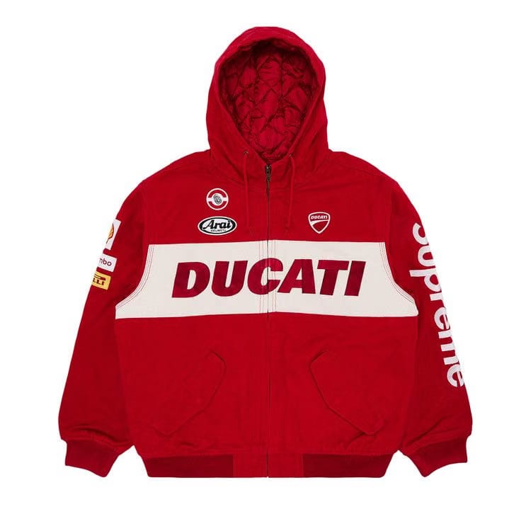 Supreme x Ducati Hooded Racing Jacket Red
