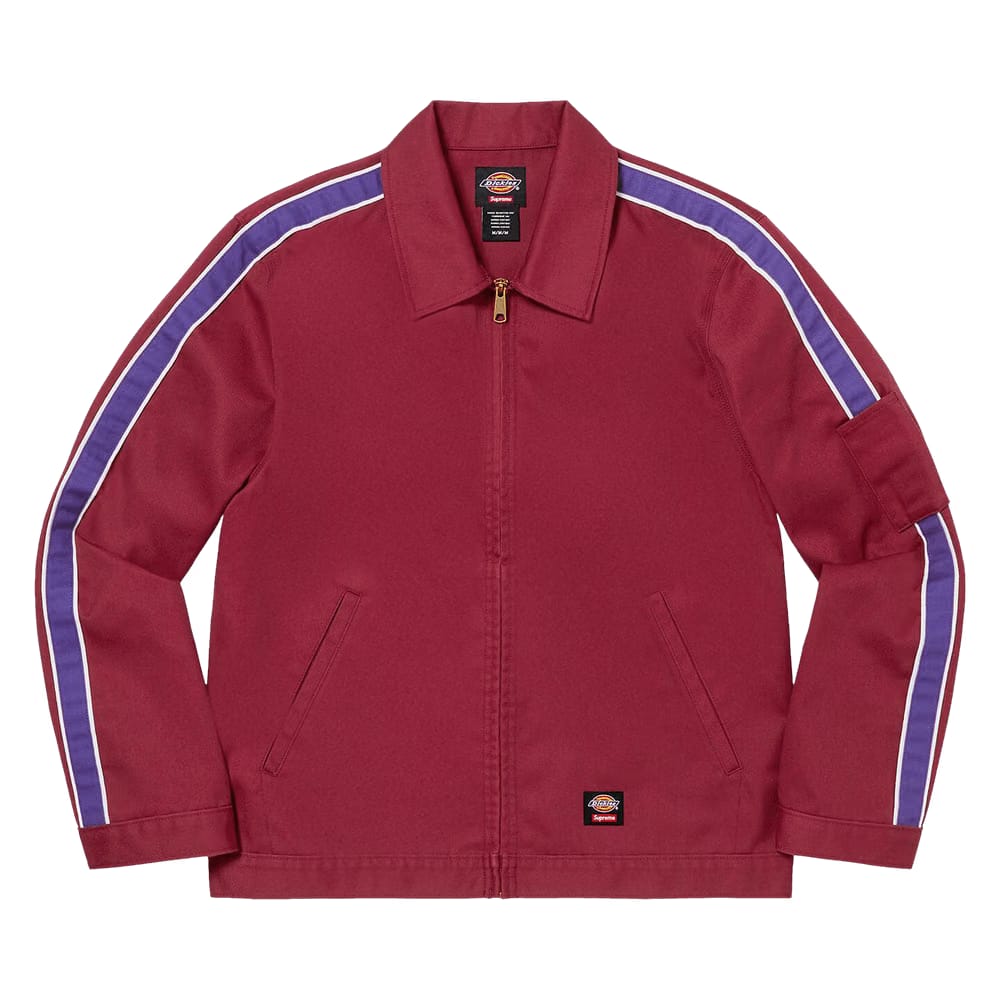 Supreme x Dickies Stripe Eisenhower Jacket Maroon