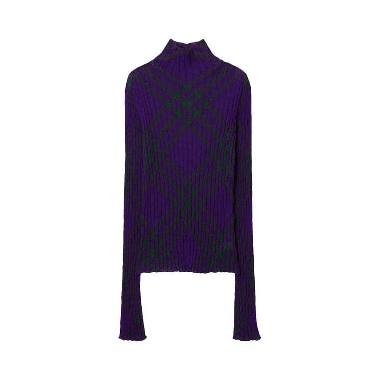 Burberry Check Mohair Blend Sweater Royal