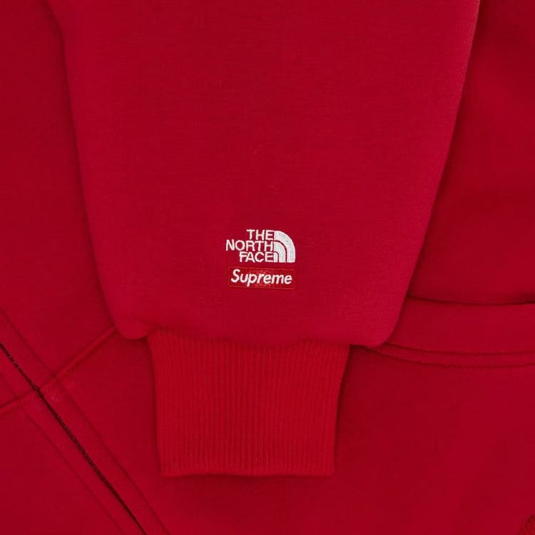 Supreme x The North Face Down Filled Zip Up Hoodie Red