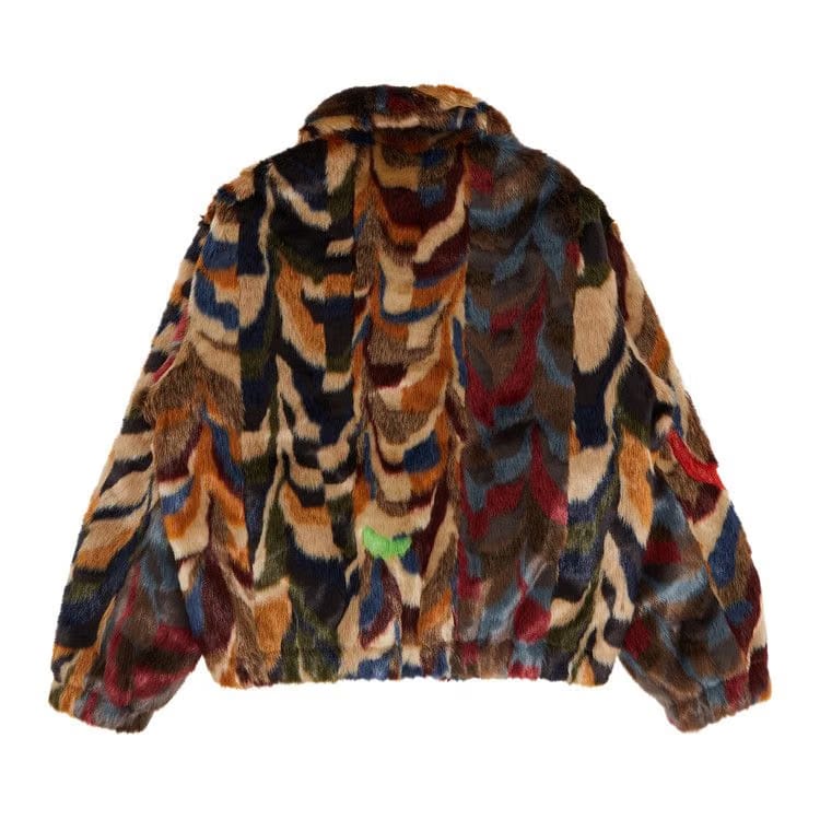 Supreme Multicolor Faux Fur Bomber Jacket Multicolor