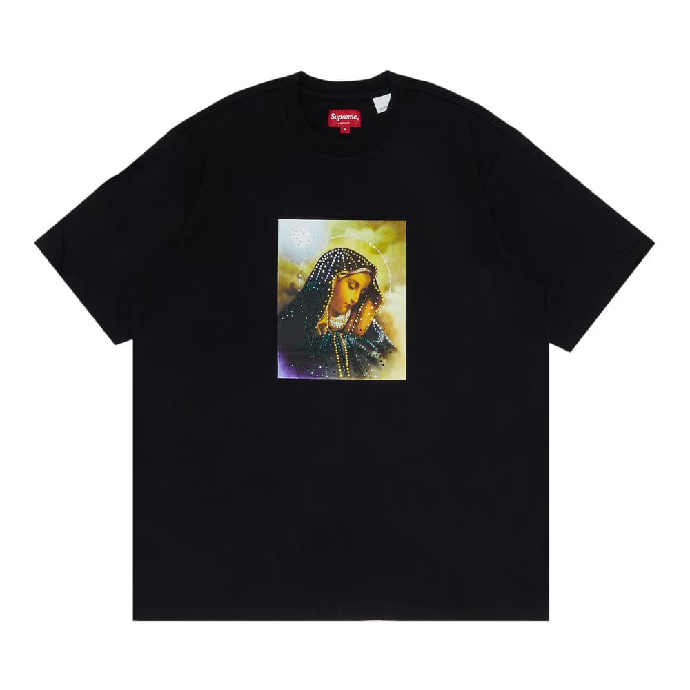Supreme Mary Rhinestone Shorts-Sleeve Top Black