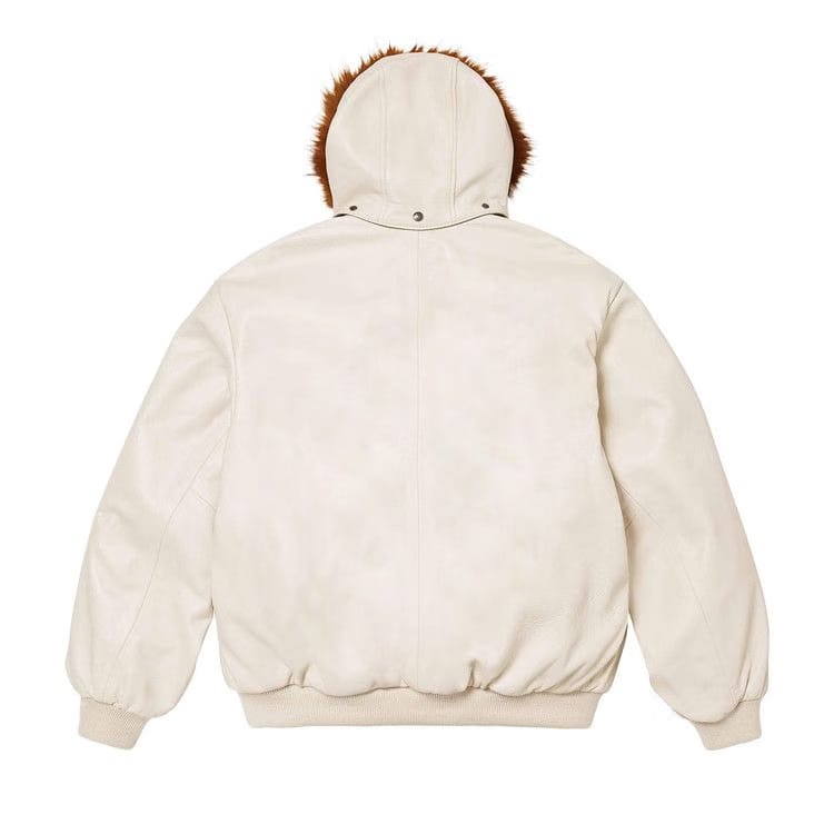 Supreme x Schott Hooded Leather Bomber Jacket Stone