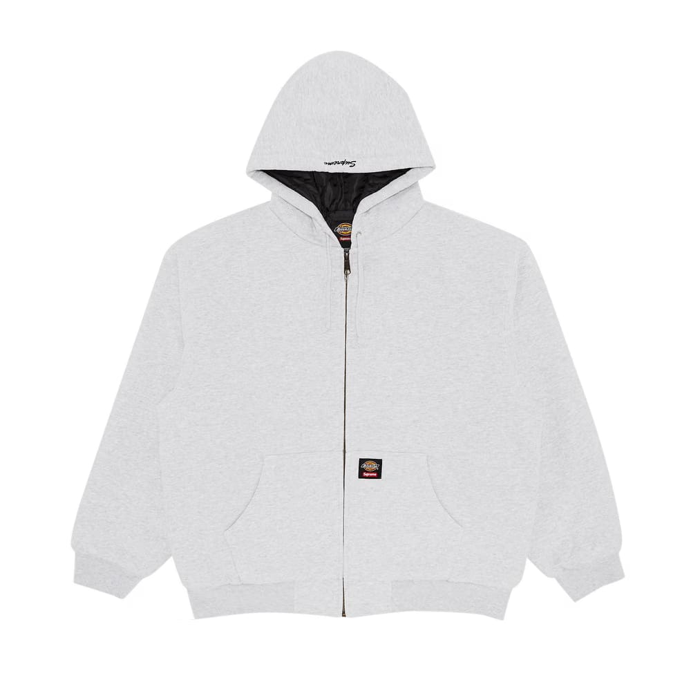 Supreme x Dickies Quilted Lined Zip Up Hoodie Ash Grey
