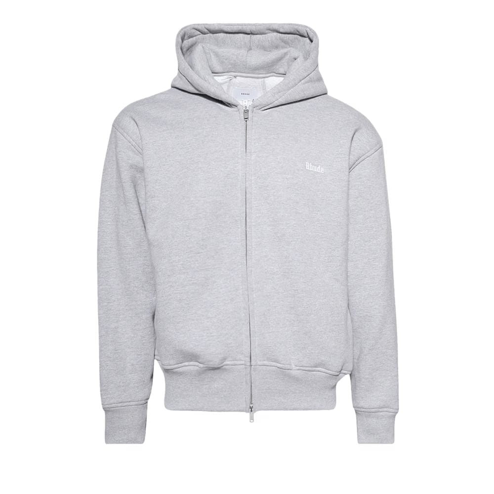 Rhude Classique Full-Zip Hoodie Heather Grey
