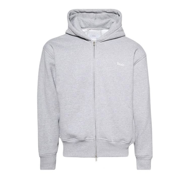 Rhude Classique Full-Zip Hoodie Heather Grey