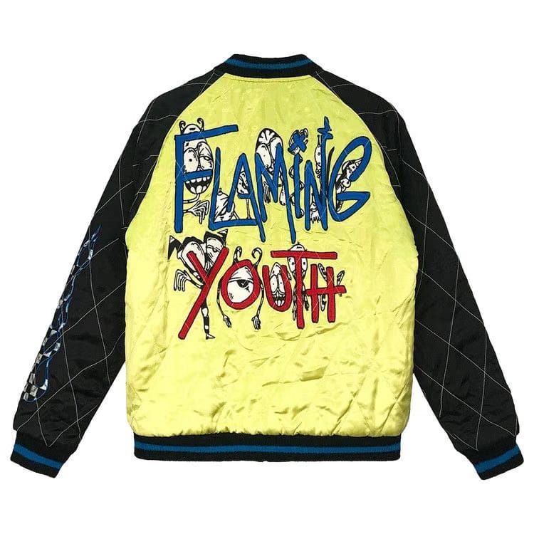 Chrome Hearts Matty Boy Flaming Youth Reversible Bomber Jacket Black/Yellow