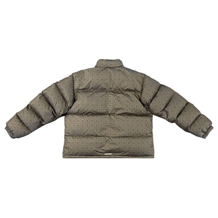 Chrome Hearts Monogram Print Puffer Jacket Olive