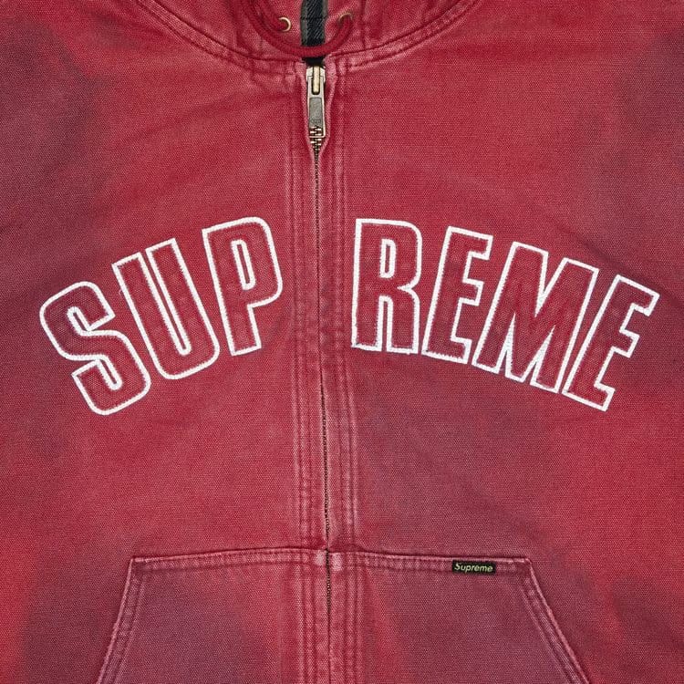 Supreme Reflective Arc Hooded Work Jacket Red