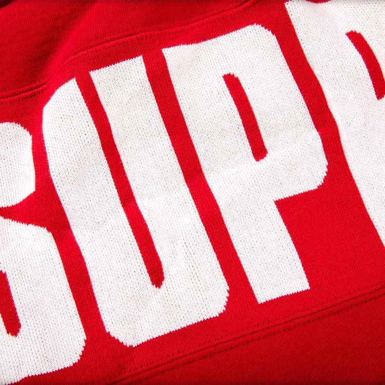 Supreme Rib Hoodie Red