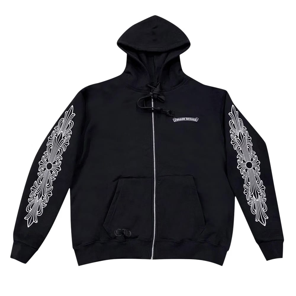 Chrome Hearts Zip Up Hoodie (Aspen Excluisve) Black