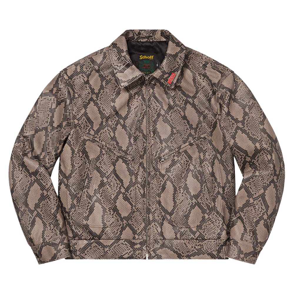 Supreme x Schott Leather Work Jacket Snakeskin