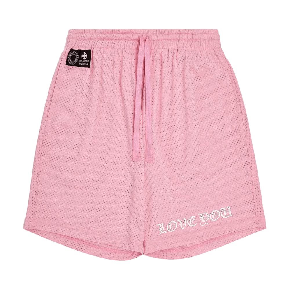 Chrome Hearts Love You Mesh Varsity Shorts Pink