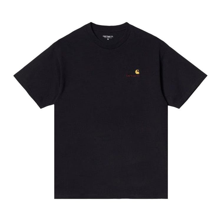 Carhartt WIP American Script Shorts-Sleeve T-Shirt Black
