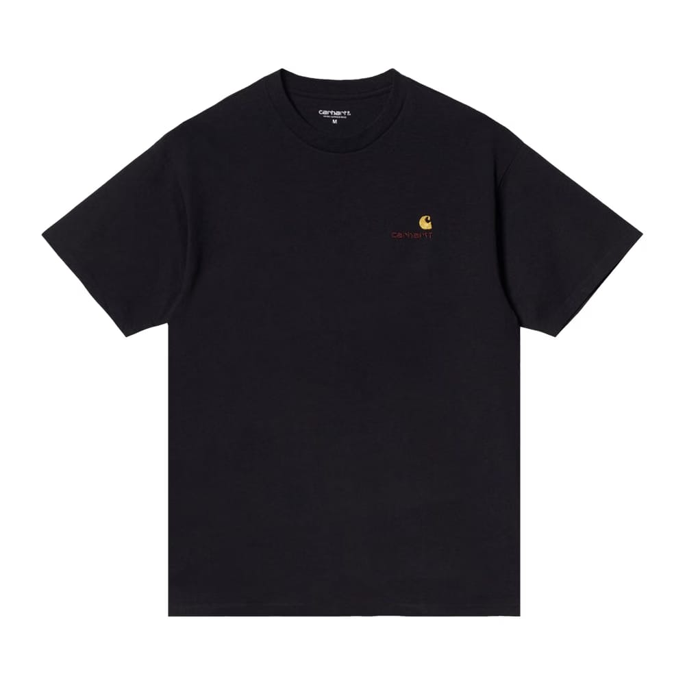 Carhartt WIP American Script Shorts-Sleeve T-Shirt Black