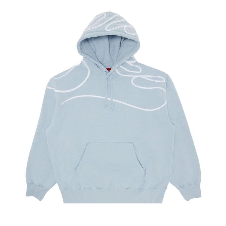 Supreme Shoulder Script Hoodie Light Blue