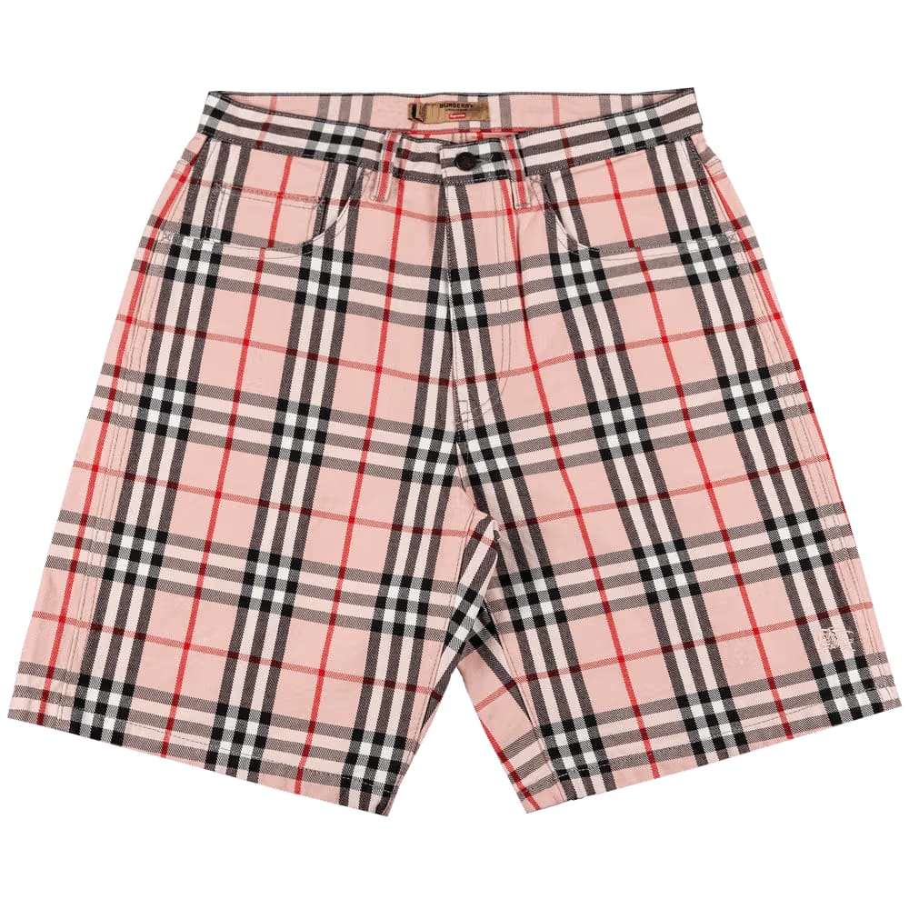 Supreme x Burberry Denim Shorts Pink