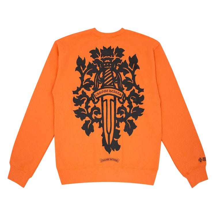 Chrome Hearts Vine Dagger Crewneck Sweatshirt Orange/Black