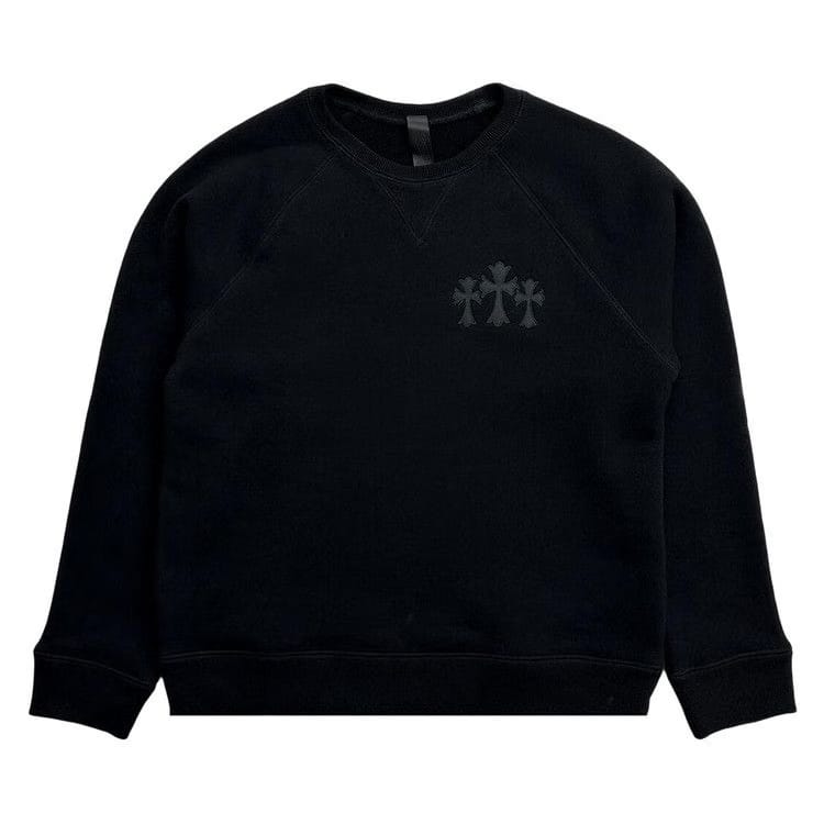 Chrome Hearts 711 Cemetery Cross Nylon CH Crewneck Sweater Black