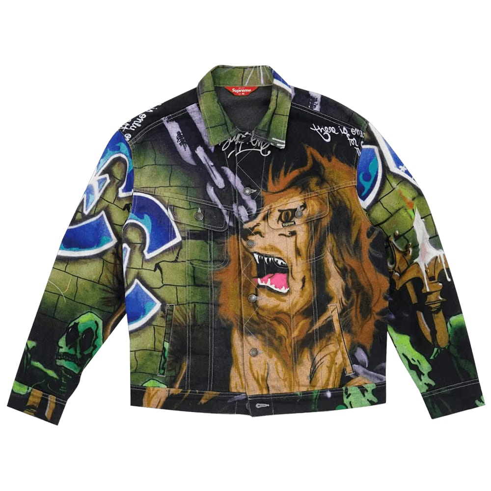 Supreme Lion's Den Denim Trucker Jacket Multicolor
