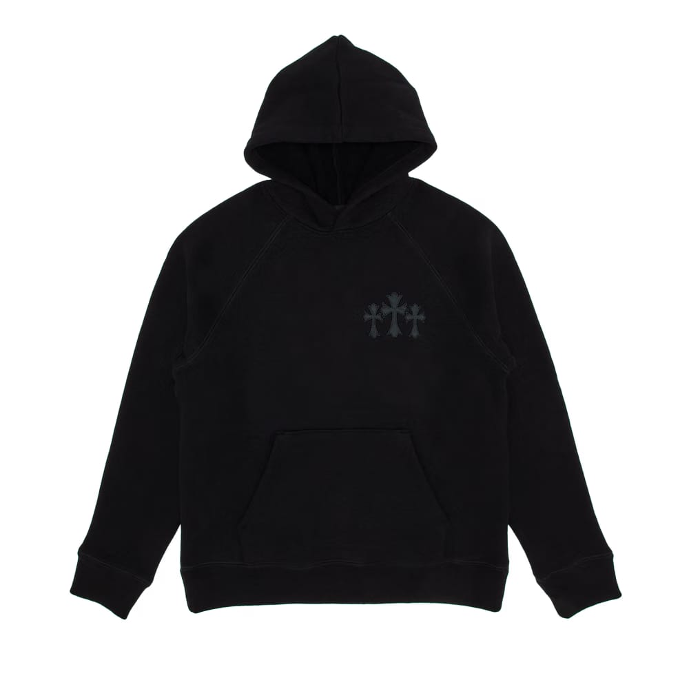 Chrome Hearts 711 Cemetery Cross Nylon CH Hoodie Black