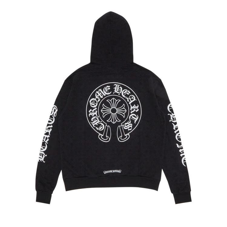 Chrome Hearts Plus Cross Allover Print Horseshoe Logo Hoodie Black