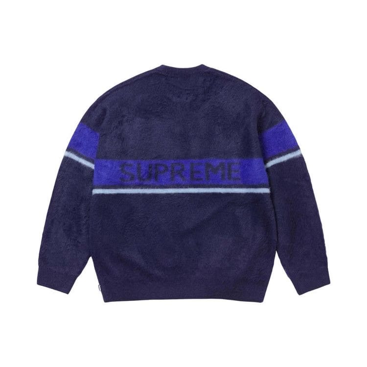 Supreme Brushed Stripe Sweater Navy