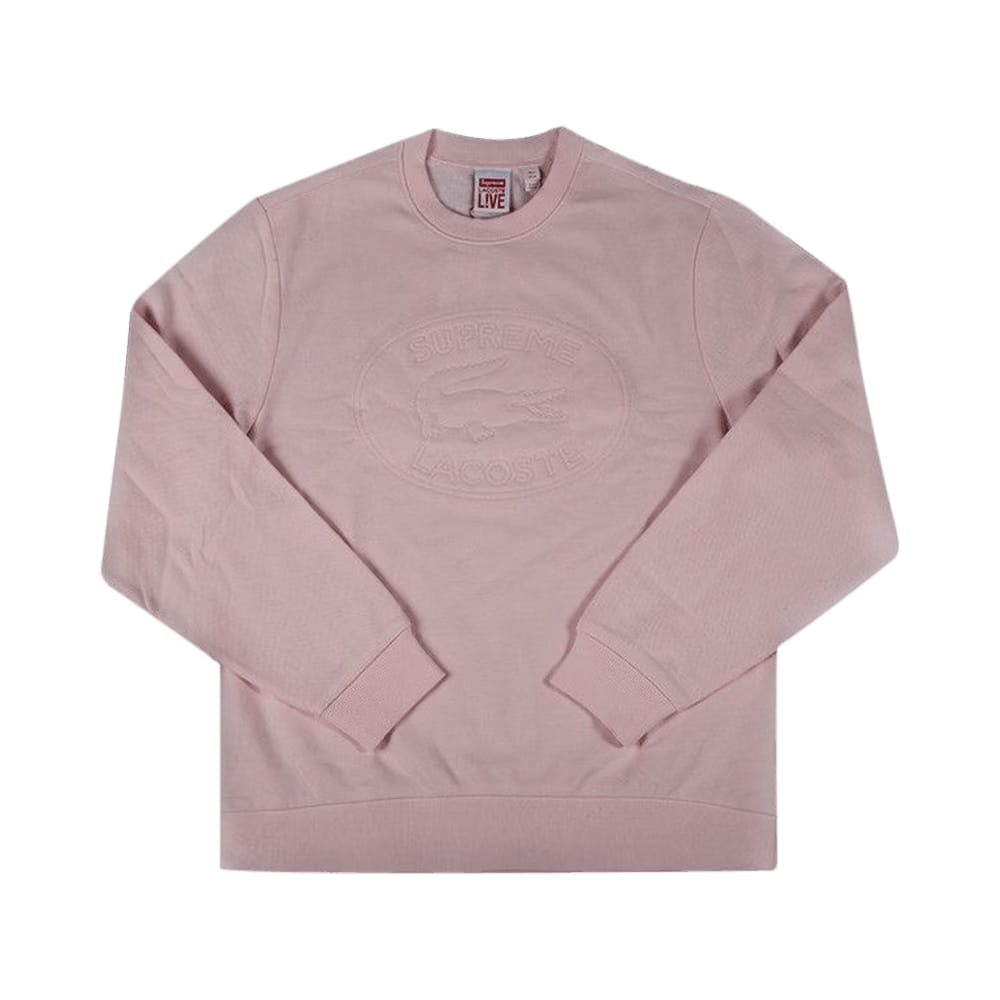 Supreme x Lacoste Pique Crewneck Pink