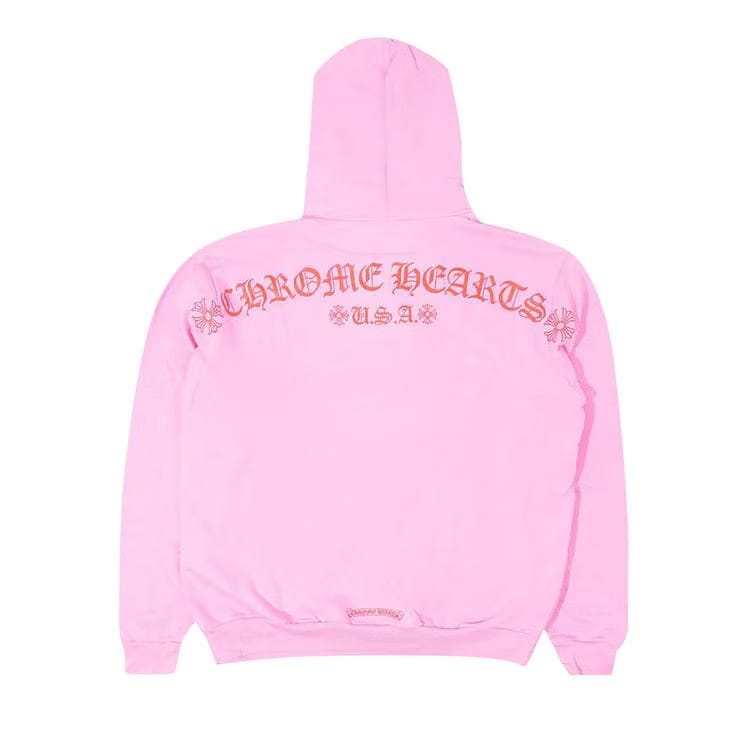 Chrome Hearts T Bar Logo Hoodie Pink/Red