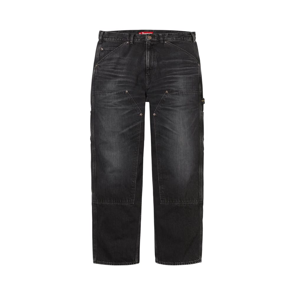 Supreme Worn Double Knee Denim Painter Jean Washed Black