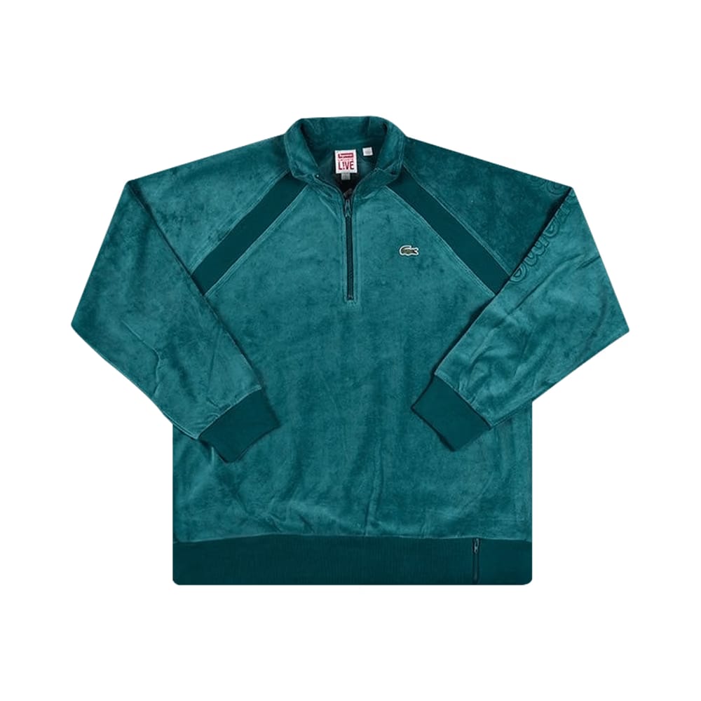 Supreme x Lacoste Velour Half Zip Track Top Teal