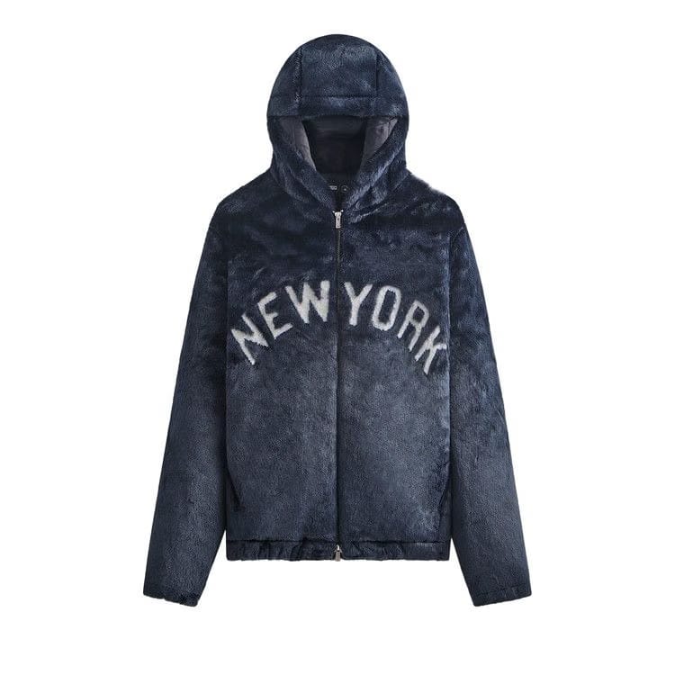 Kith For The New York Yankees Faux Fur Jacquard Jaysen Hoodie Nocturnal