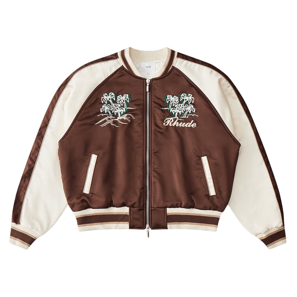 Rhude Crepe Satin Souvenier Jacket Brown/Cream