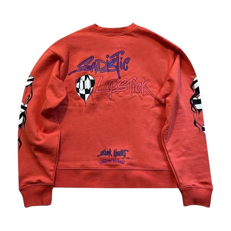 Chrome Hearts Matty Boy Sadistic Lipstick Crewneck Red