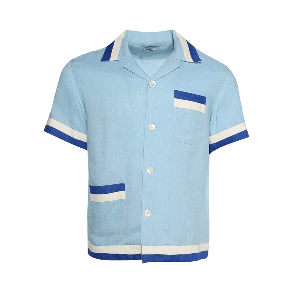 Bode Seedling Stripe Shirt White/Blue