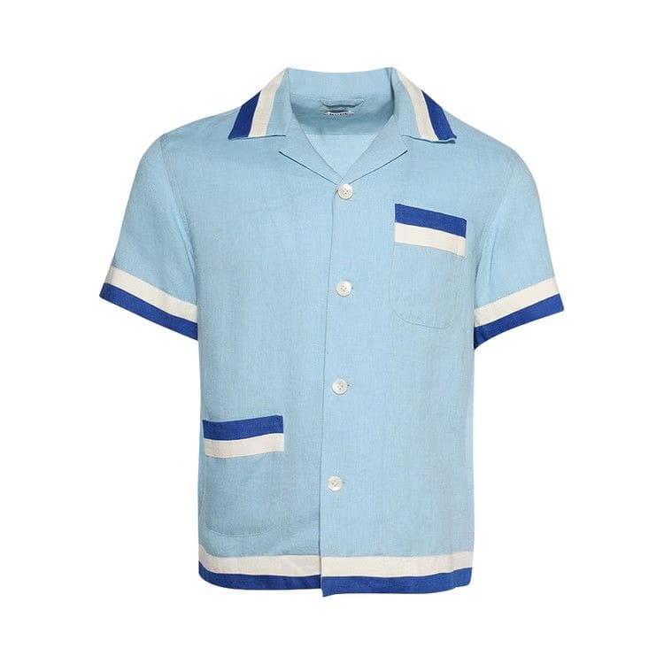 Bode Seedling Stripe Shirt White/Blue