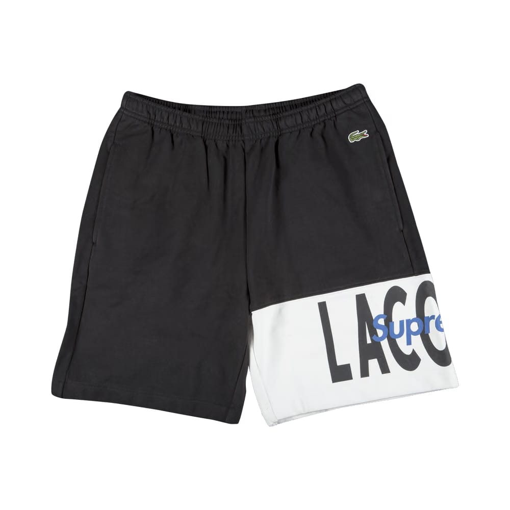 Supreme x Lacoste Logo Panel Sweatshort Black