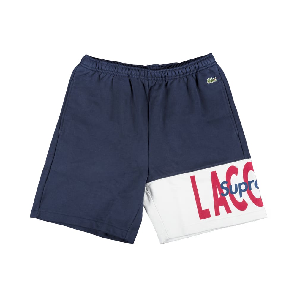 Supreme x Lacoste Logo Panel Sweatshort Navy
