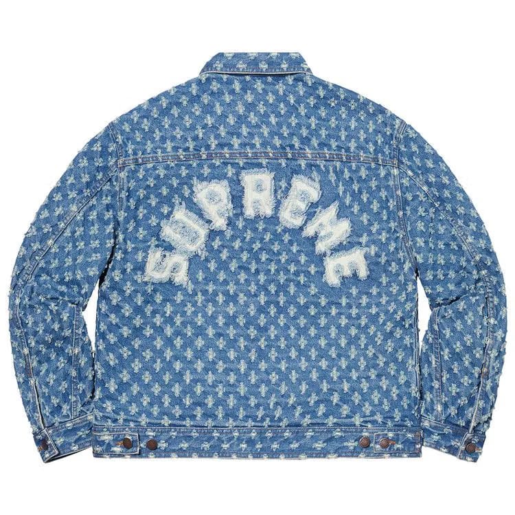 Supreme Hole Punch Denim Trucker Jacket Blue