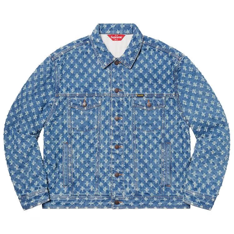 Supreme Hole Punch Denim Trucker Jacket Blue