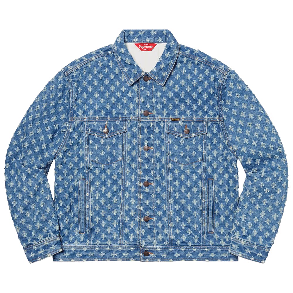 Supreme Hole Punch Denim Trucker Jacket Blue
