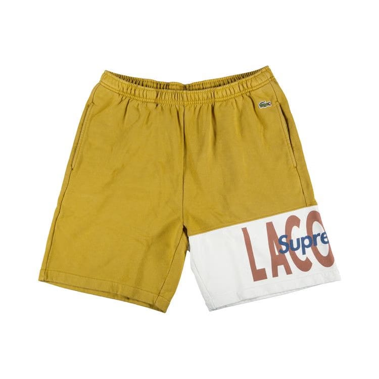Supreme x Lacoste Logo Panel Sweatshort Gold