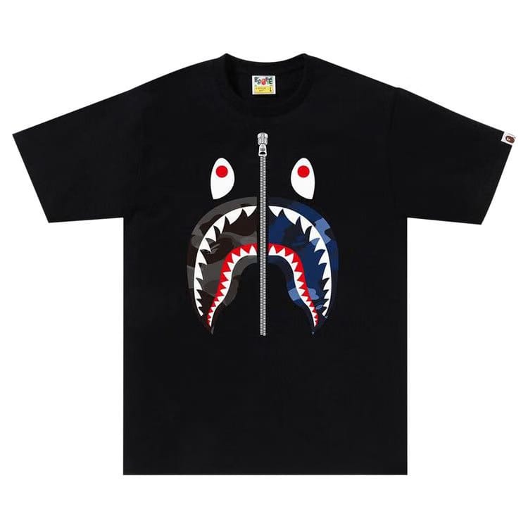 BAPE Color Camo Separate Shark T-Shirt Black
