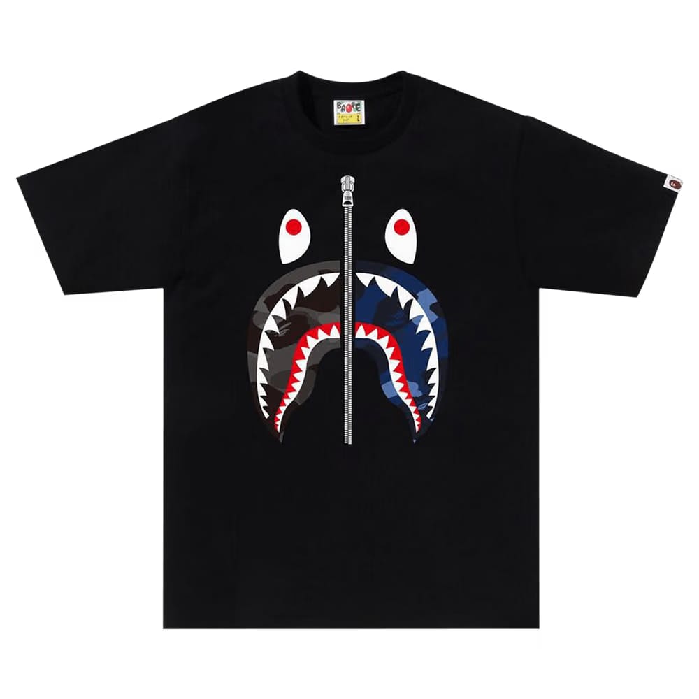 BAPE Color Camo Separate Shark T-Shirt Black