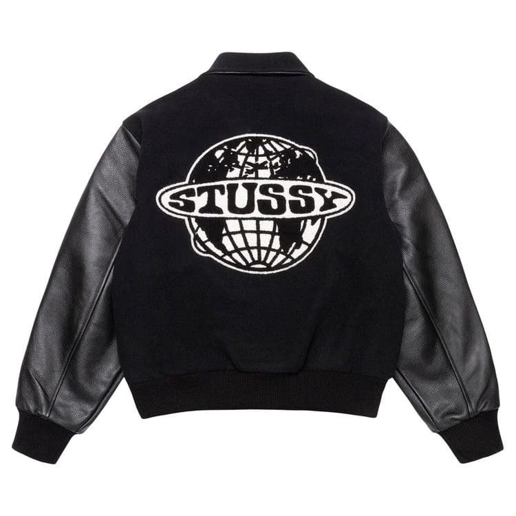 Stussy Globe Varsity Jacket Black
