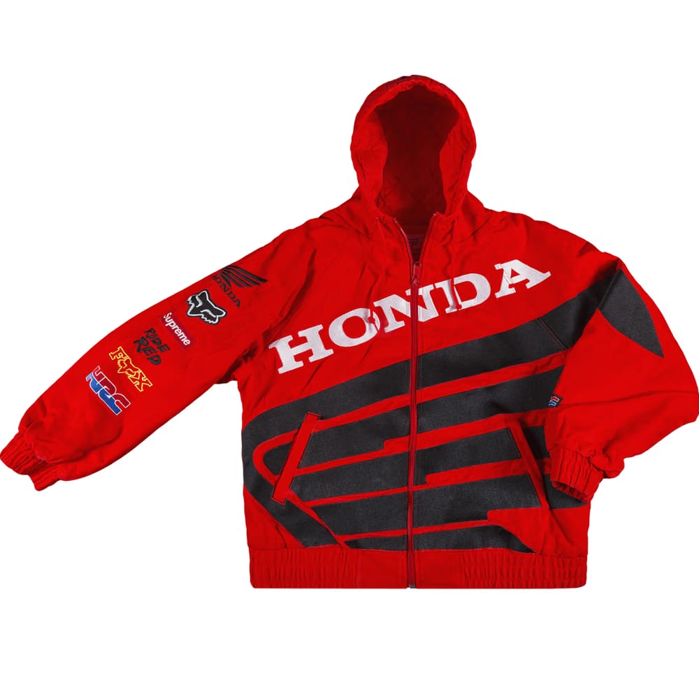 Supreme x Honda Fox Racing Puffy Zip Up Jacket Red