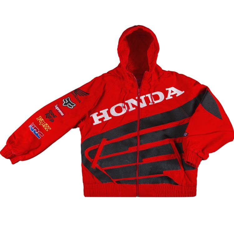 Supreme x Honda Fox Racing Puffy Zip Up Jacket Red