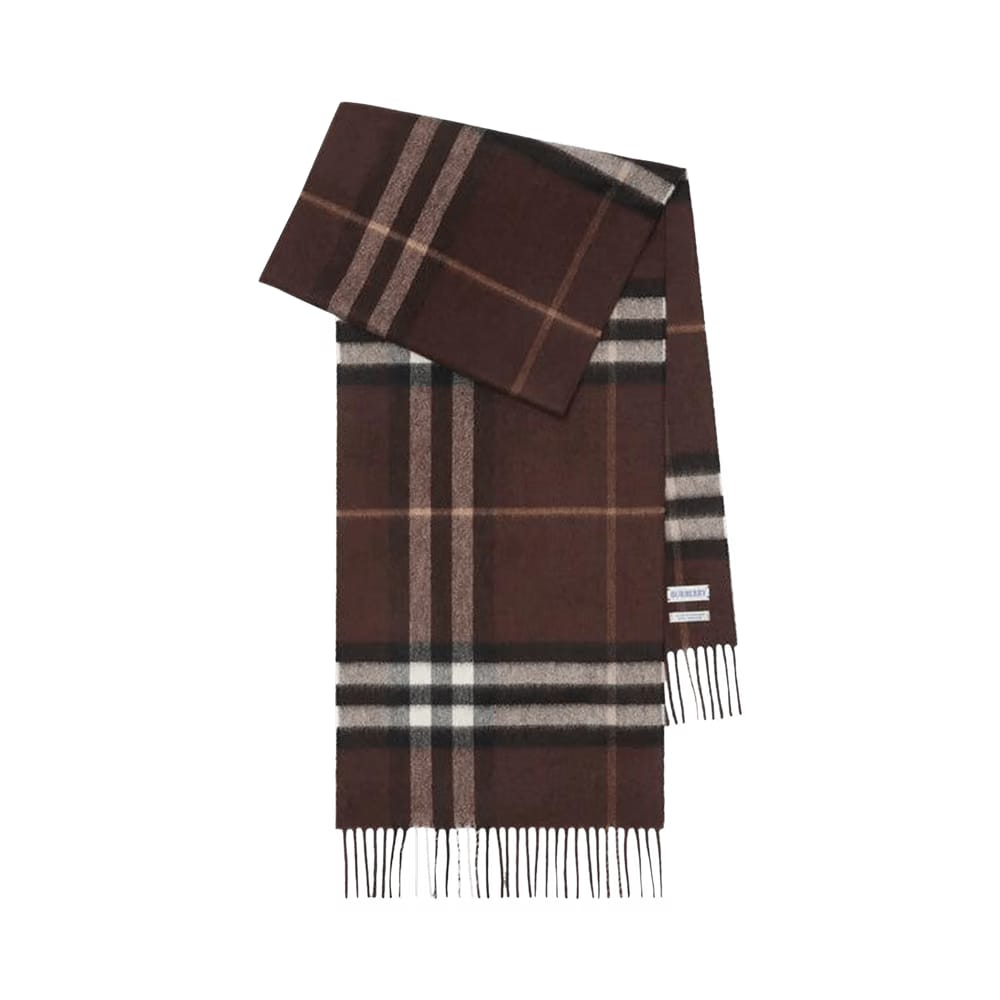 Burberry Washed Giant Check Scarf Treacle Brown